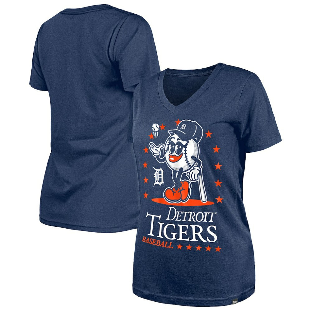 Detroit Tigers New Era Women's Little Miss 2 V-Neck T-Shirt - MLB T-shirts