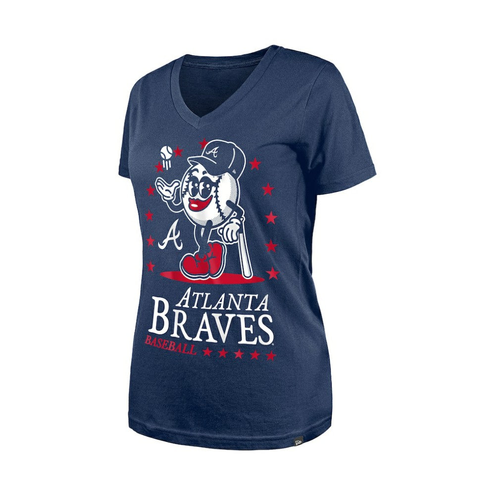 Atlanta Braves New Era Women's Little Miss 2 V-Neck T-Shirt - MLB T-shirts