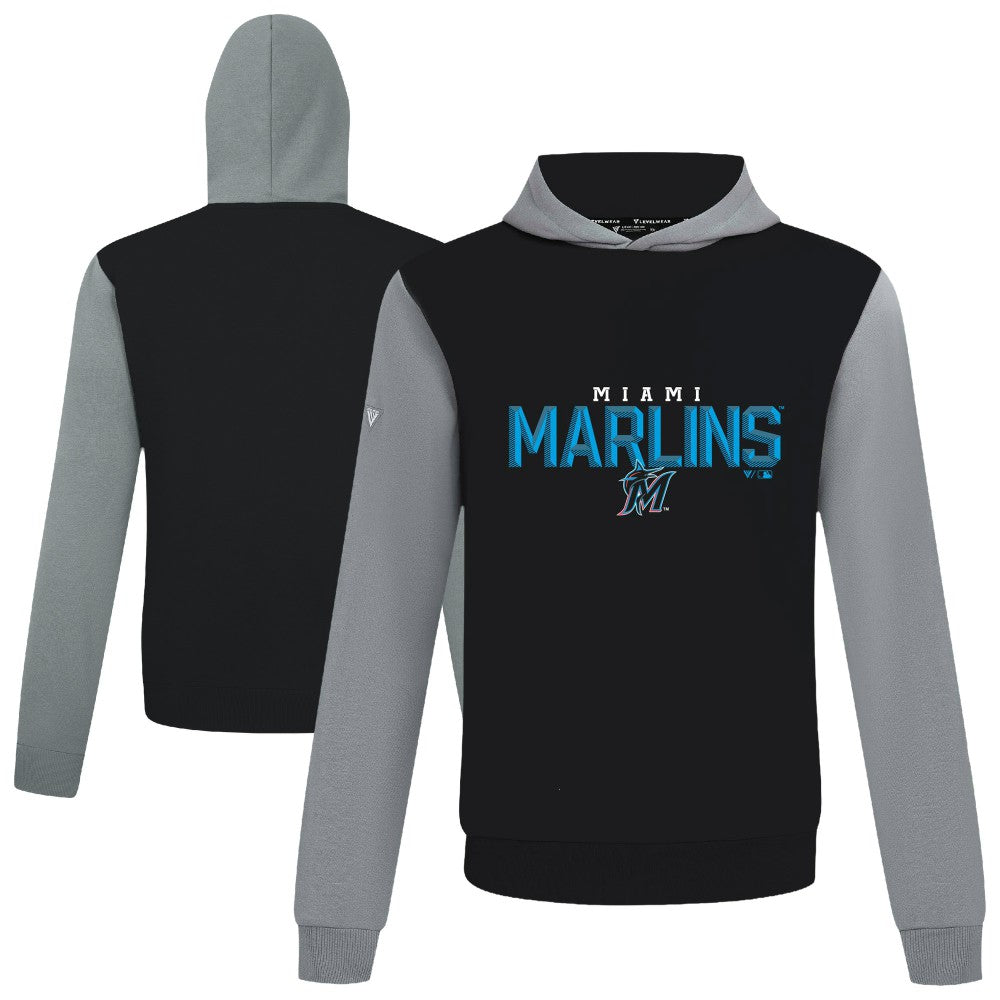 Miami Marlins Levelwear Throwback Carve Ultimate Hoodie - MLB Hoodies