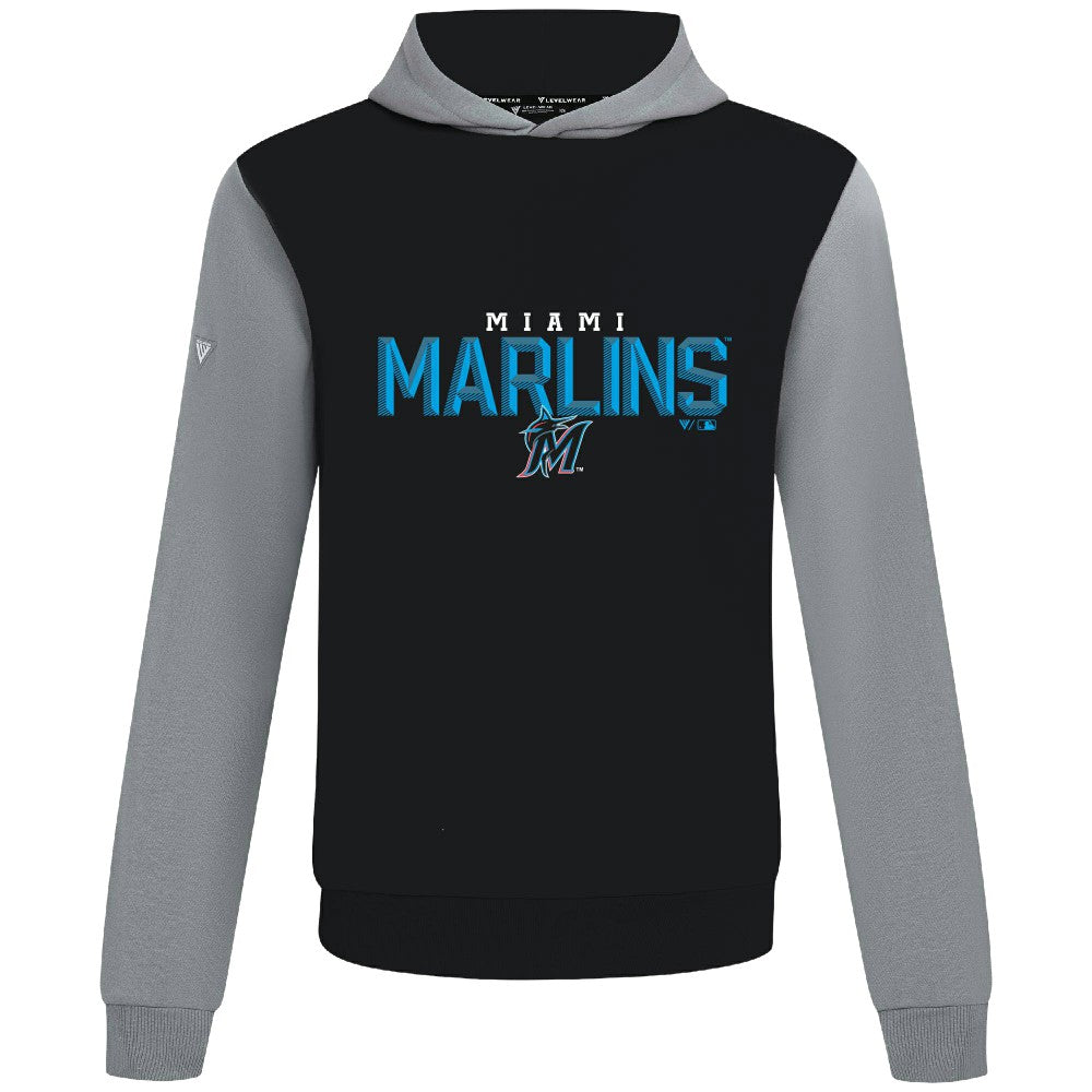 Miami Marlins Levelwear Throwback Carve Ultimate Hoodie - MLB Hoodies