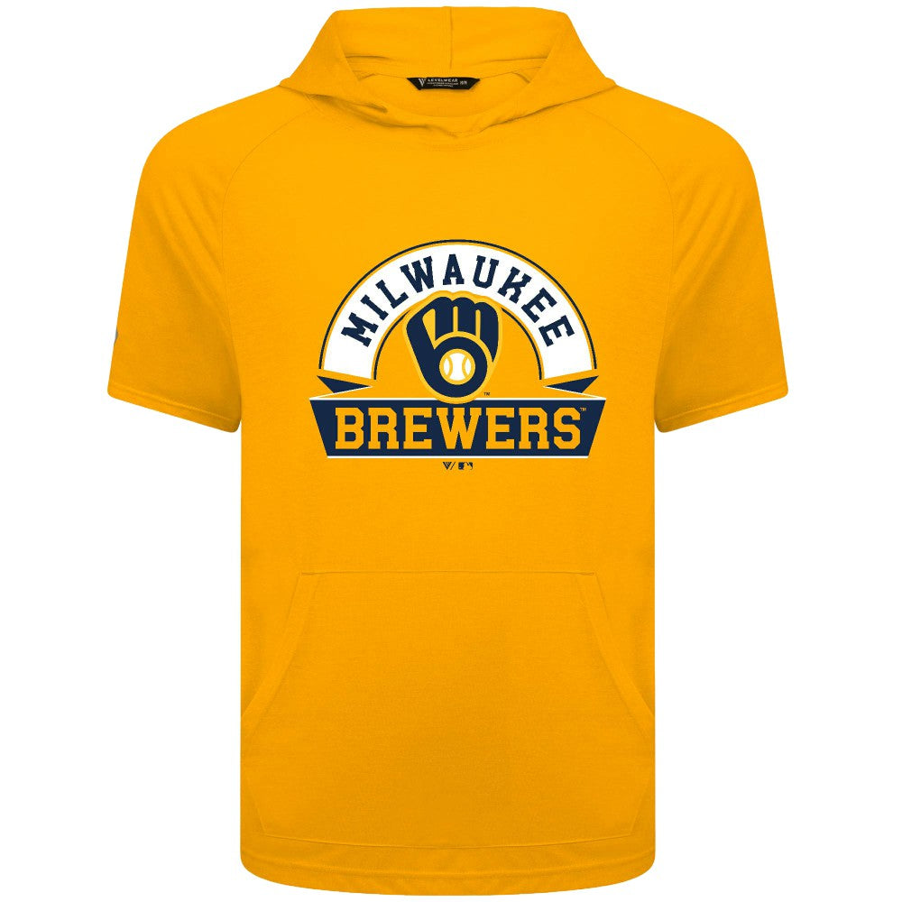 Milwaukee Brewers Levelwear Phase Banner Arch Hoodie T-Shirt - MLB Hoodies