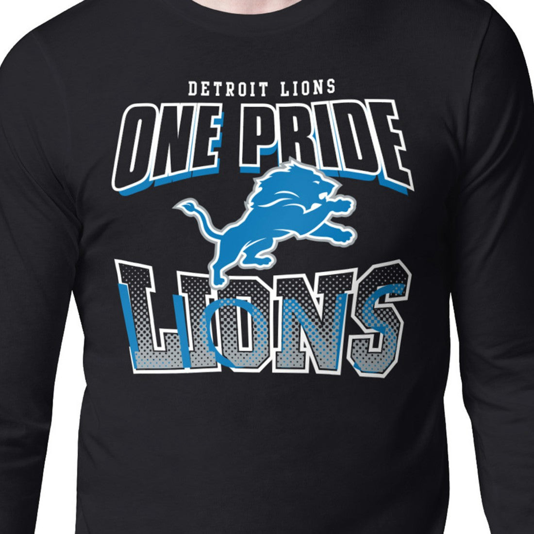 Detroit Lions Starter Comic Style Slogan Long Sleeve T-Shirt | NFL Discount