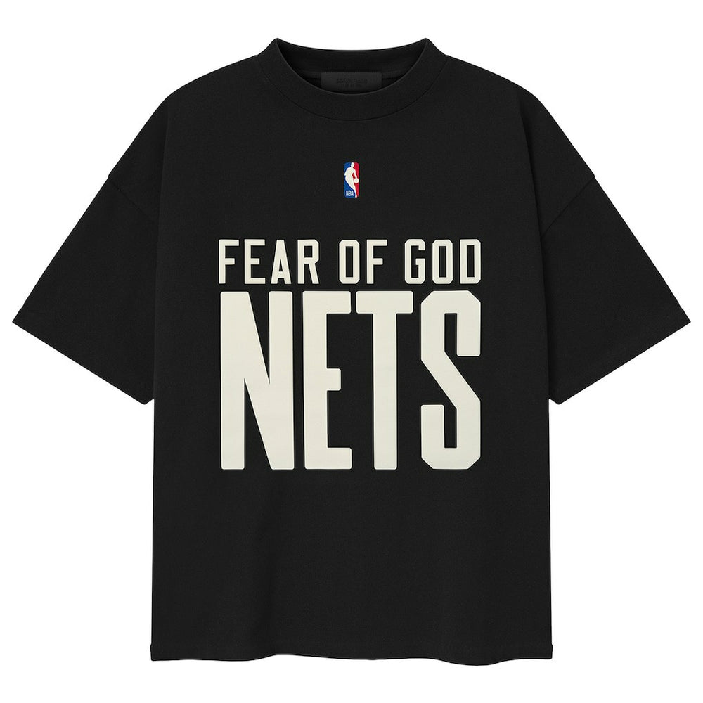 Black Brooklyn Nets Fear of God x NBA Classic Fit T-Shirt | NBA