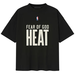 Heather Black Miami Heat Fear of God x NBA Unisex 90s T-Shirt | NBA