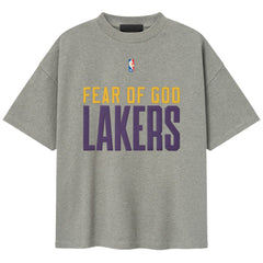 Heather Gray Los Angeles Lakers Fear of God x NBA Unisex 90s T-Shirt | NBA