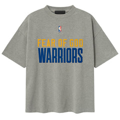 Heather Gray Golden State Warriors Fear of God x NBA Unisex 90s T-Shirt sale | NBA