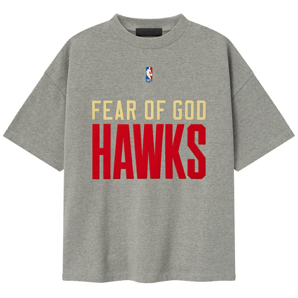 Heather Gray Atlanta Hawks Fear of God x NBA Unisex 90s T-Shirt | NBA