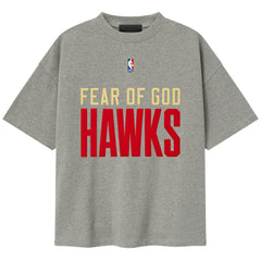 Heather Gray Atlanta Hawks Fear of God x NBA Unisex 90s T-Shirt | NBA