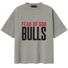 Heather Gray Chicago Bulls Fear of God x NBA Unisex 90s T-Shirt sale | NBA