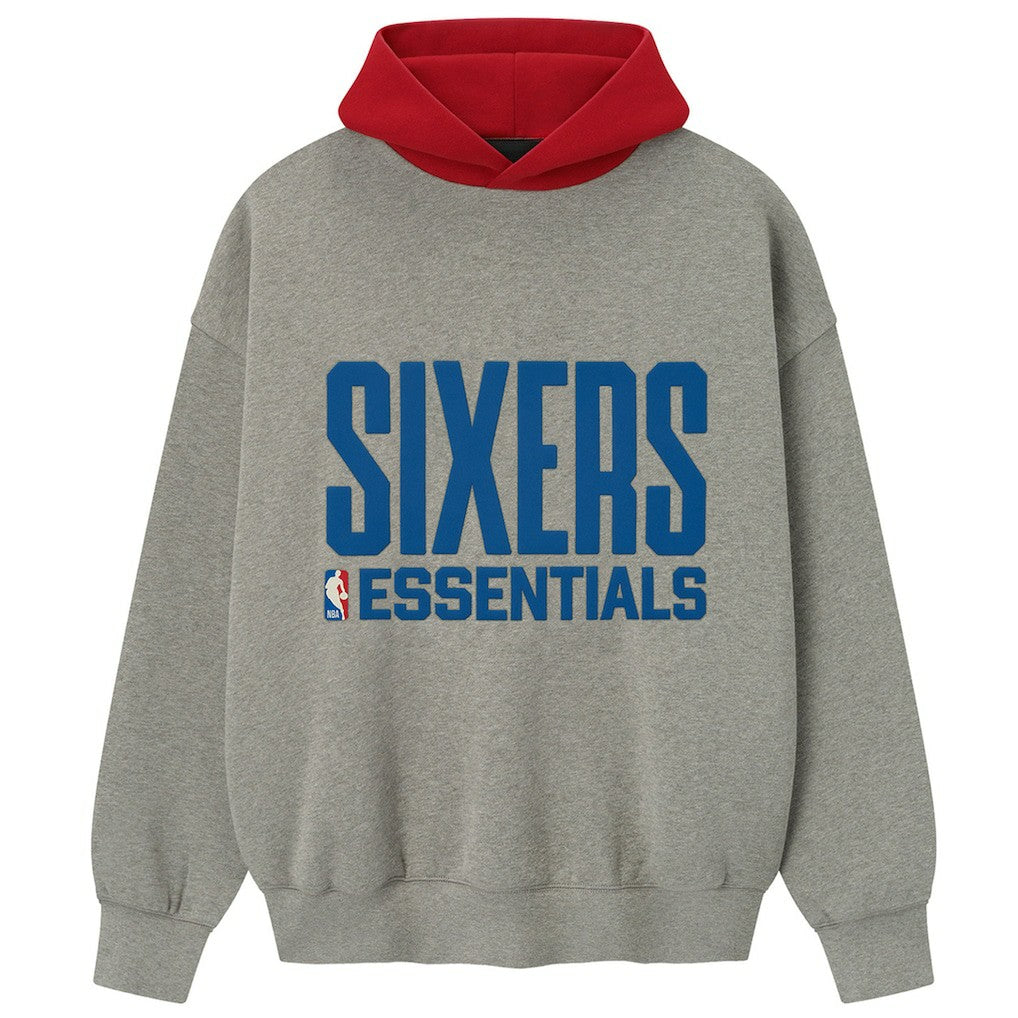 Heather Gray/Red Philadelphia 76ers Fear of God x NBA Unisex Sport Hoodie | NBA