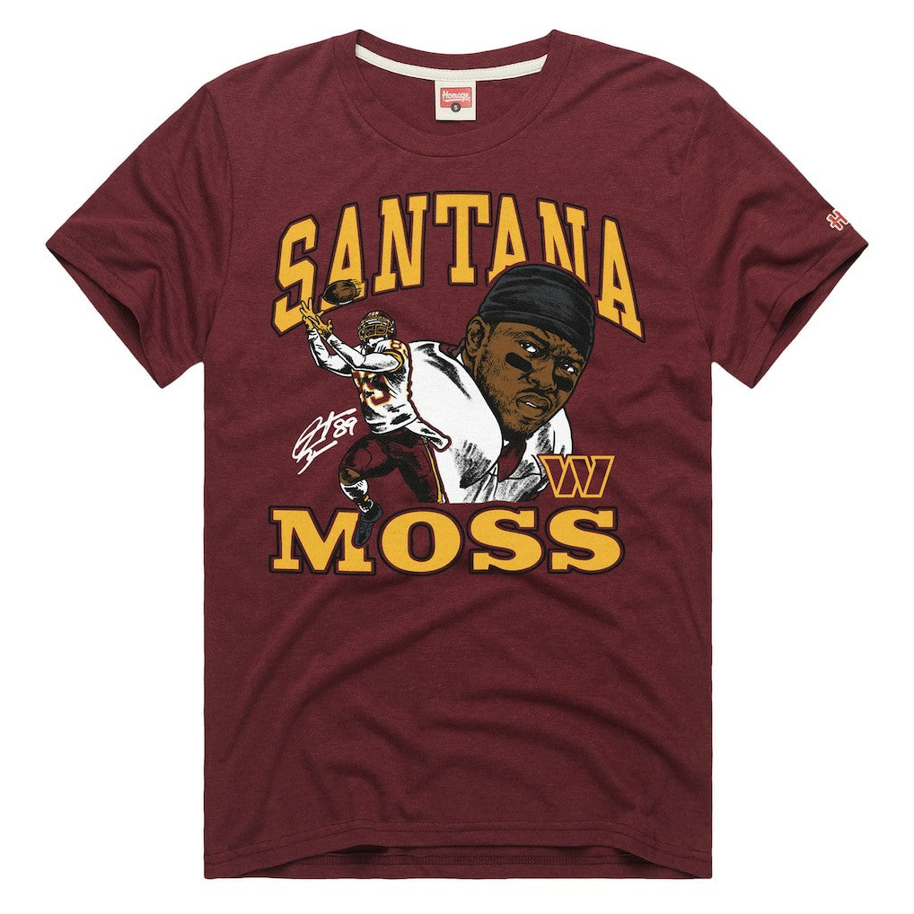 Washington Commanders Santana Moss  Homage Unisex Retired Player Classic Caricature T-Shirt | NFL On sale