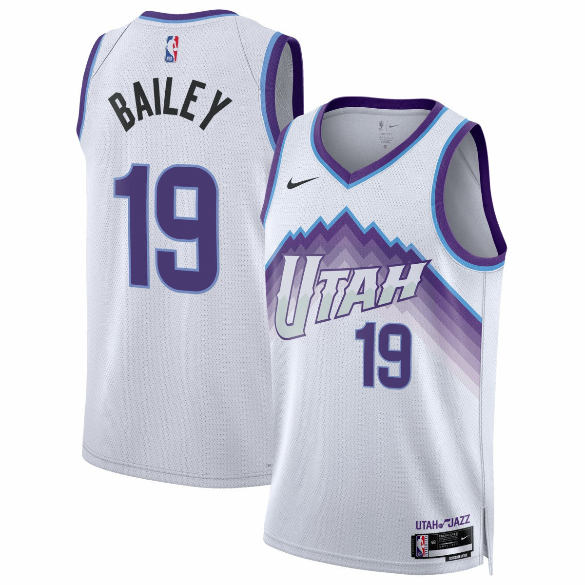 White Ace Bailey Utah Jazz Unisex Swingman Jersey | NBA