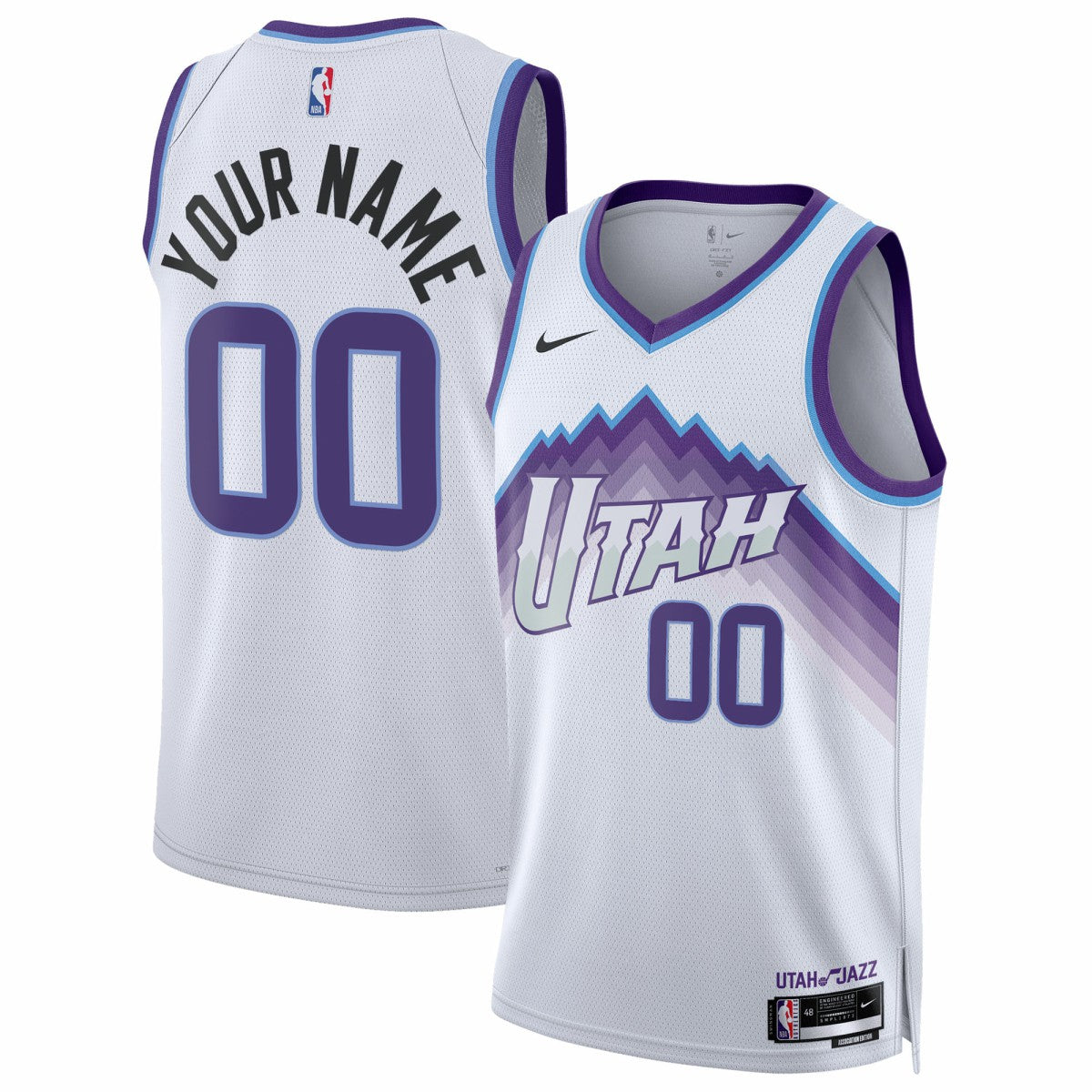 White Utah Jazz Unisex Swingman Custom Jersey | NBA
