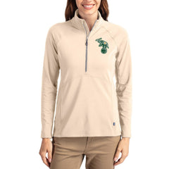 Athletics Cutter & Buck Women's Cooperstown Collection Adapt Eco Knit Stretch Half-Zip Pullover - MLB Pullover