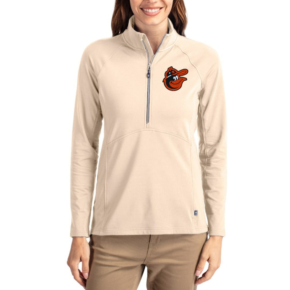 Baltimore Orioles Cutter & Buck Women's Cooperstown Collection Adapt Eco Knit Stretch Half-Zip Pullover - MLB Pullover