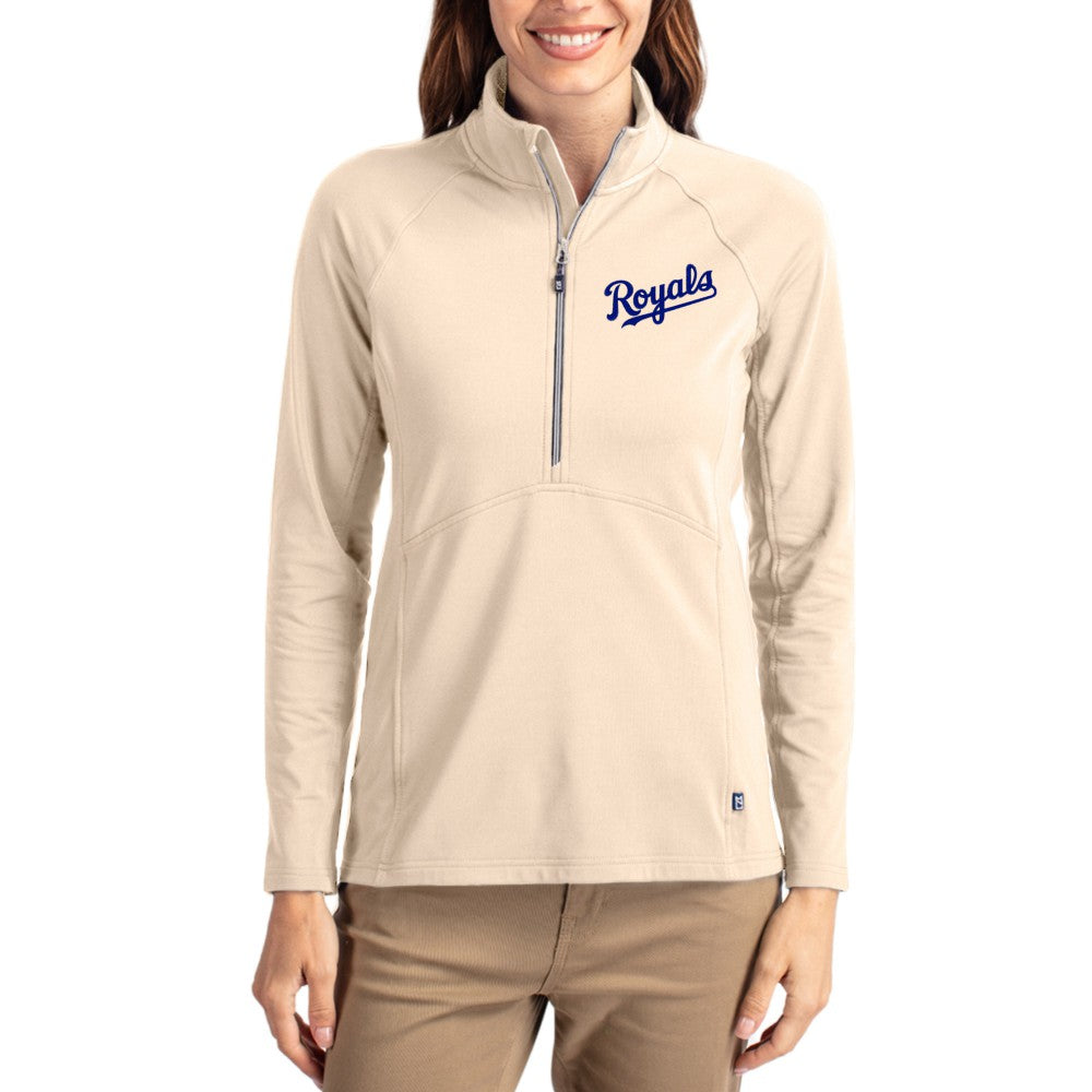 Kansas City Royals Cutter & Buck Women's Cooperstown Collection Adapt Eco Knit Stretch Half-Zip Pullover - MLB Pullover