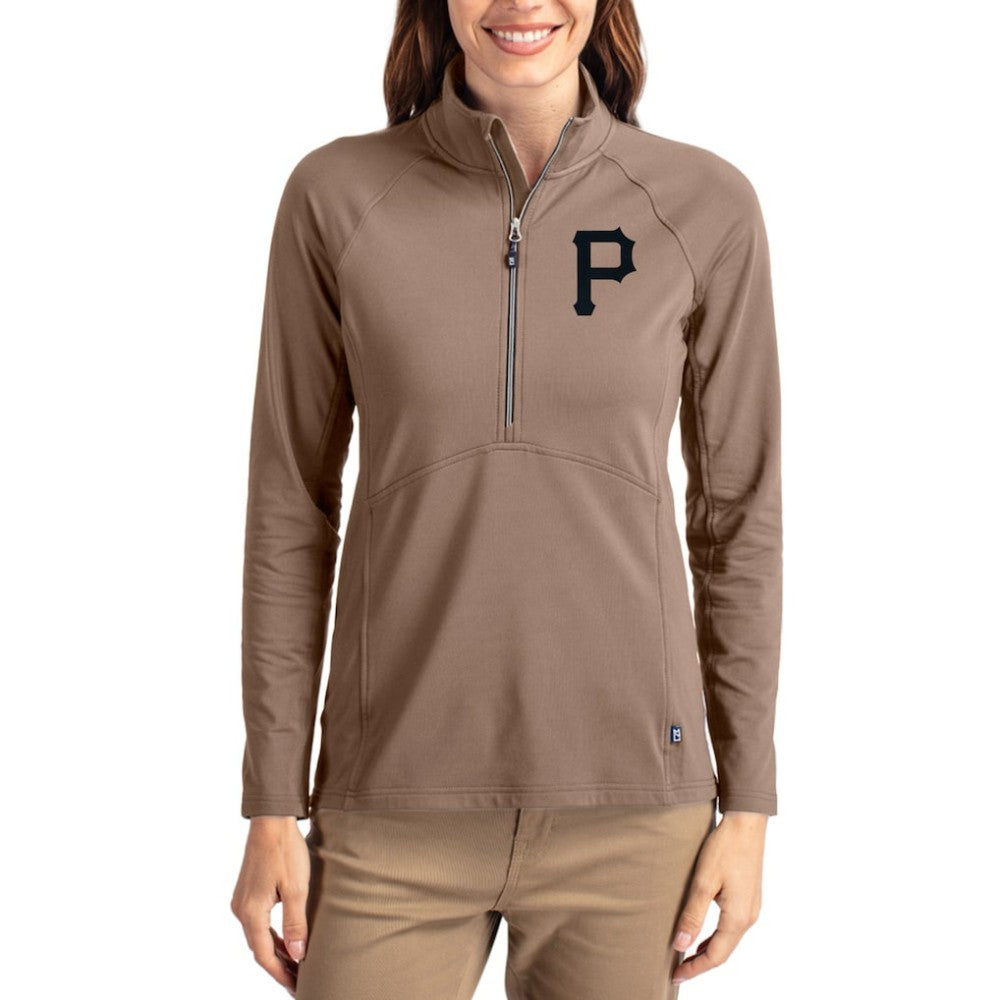 Pittsburgh Pirates Cutter & Buck Women's Adapt Eco Knit Stretch Half-Zip Pullover - MLB Pullover