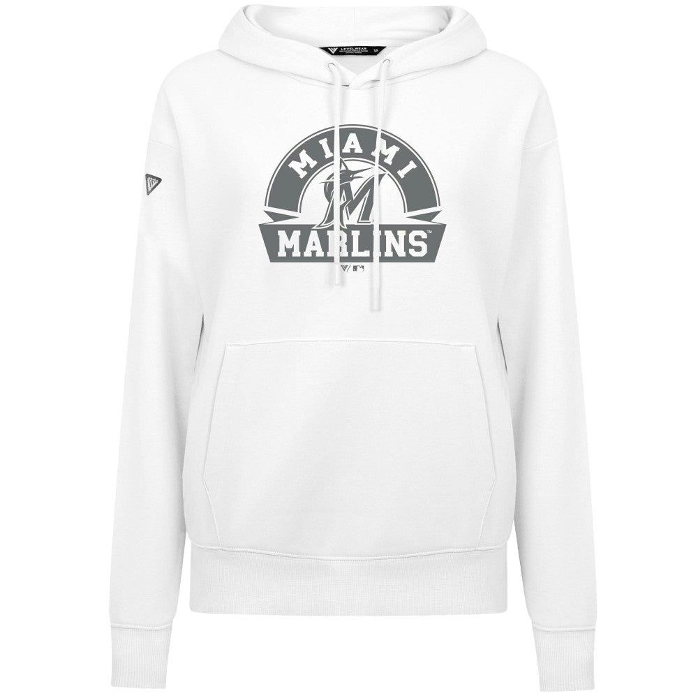 Miami Marlins Levelwear Women's Adorn Banner Arch Hoodie - MLB Hoodies
