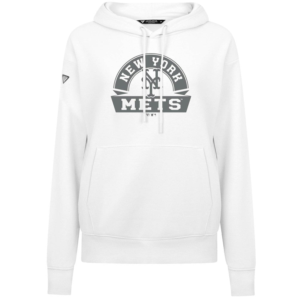 New York Mets Levelwear Women's Adorn Banner Arch Hoodie - MLB Hoodies