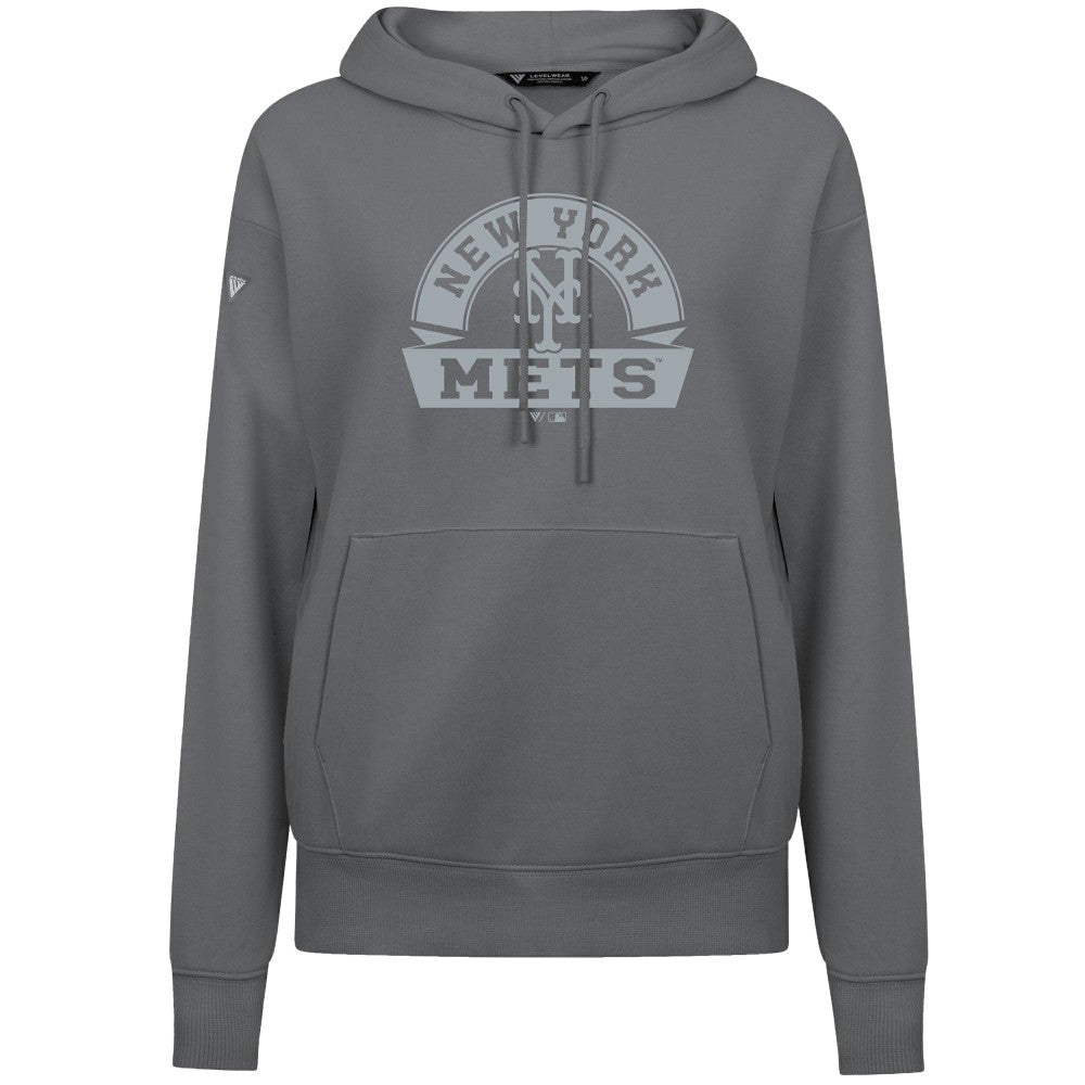 New York Mets Levelwear Women's Adorn Banner Arch Hoodie - MLB Hoodies