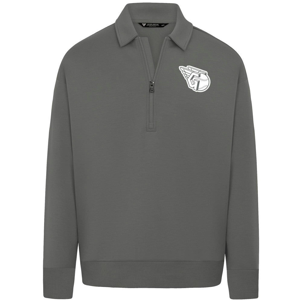 Cleveland Guardians Levelwear Women's Canmore Chenille Logo Quarter-Zip Top - MLB Tops