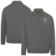 Philadelphia Phillies Levelwear Women's Canmore Chenille Logo Quarter-Zip Top - MLB Tops