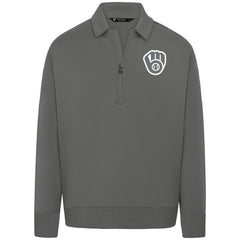 Milwaukee Brewers Levelwear Women's Canmore Chenille Logo Quarter-Zip Top - MLB Tops