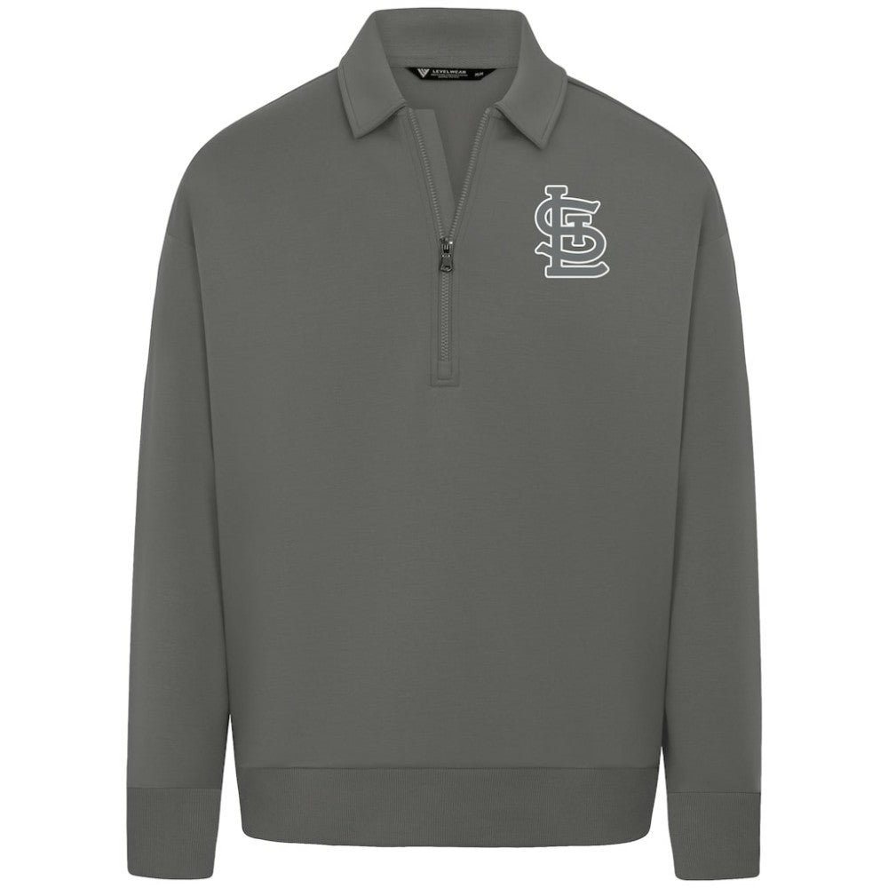 St. Louis Cardinals Levelwear Women's Canmore Chenille Logo Quarter-Zip Top - MLB Tops
