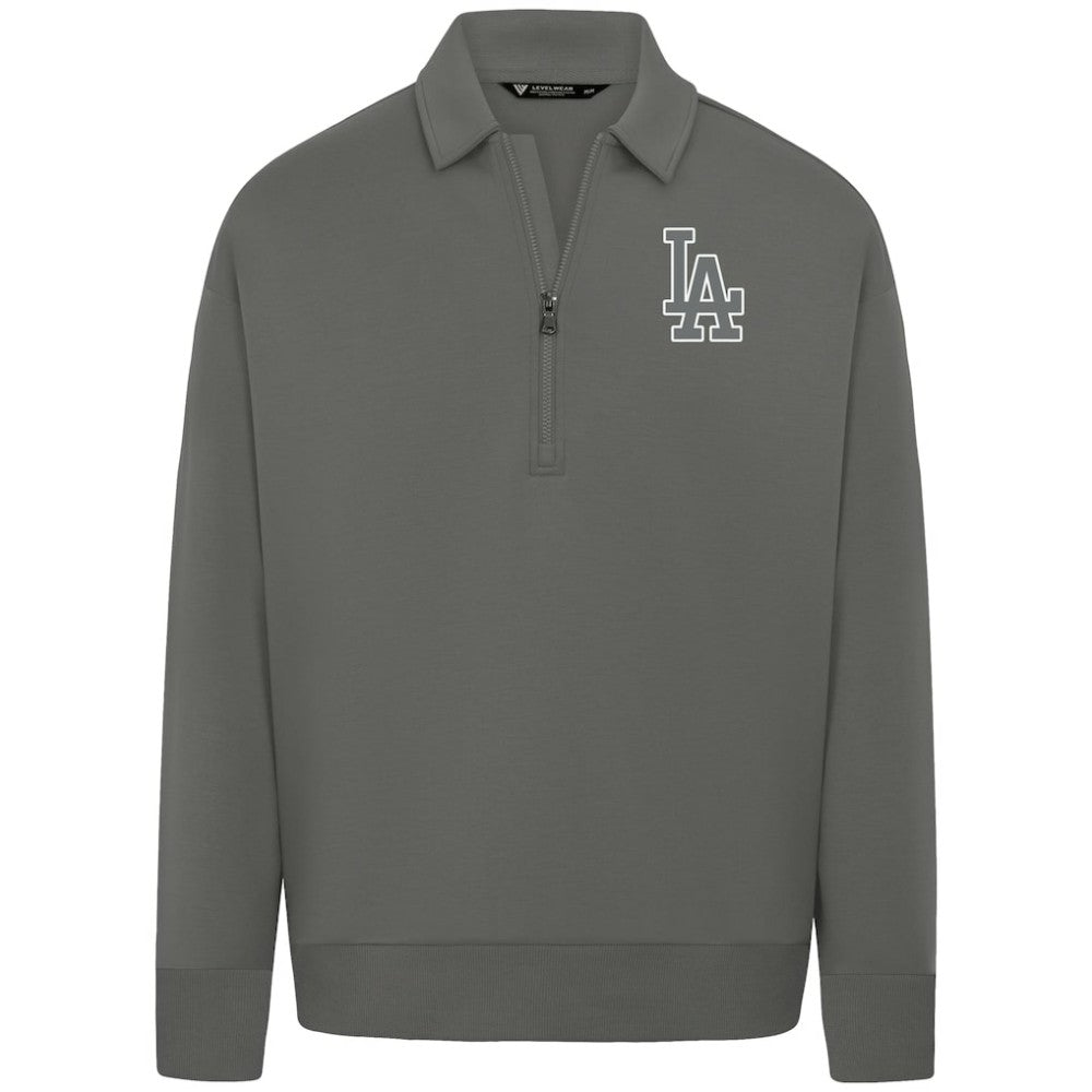Los Angeles Dodgers Levelwear Women's Canmore Chenille Logo Quarter-Zip Top - MLB Tops