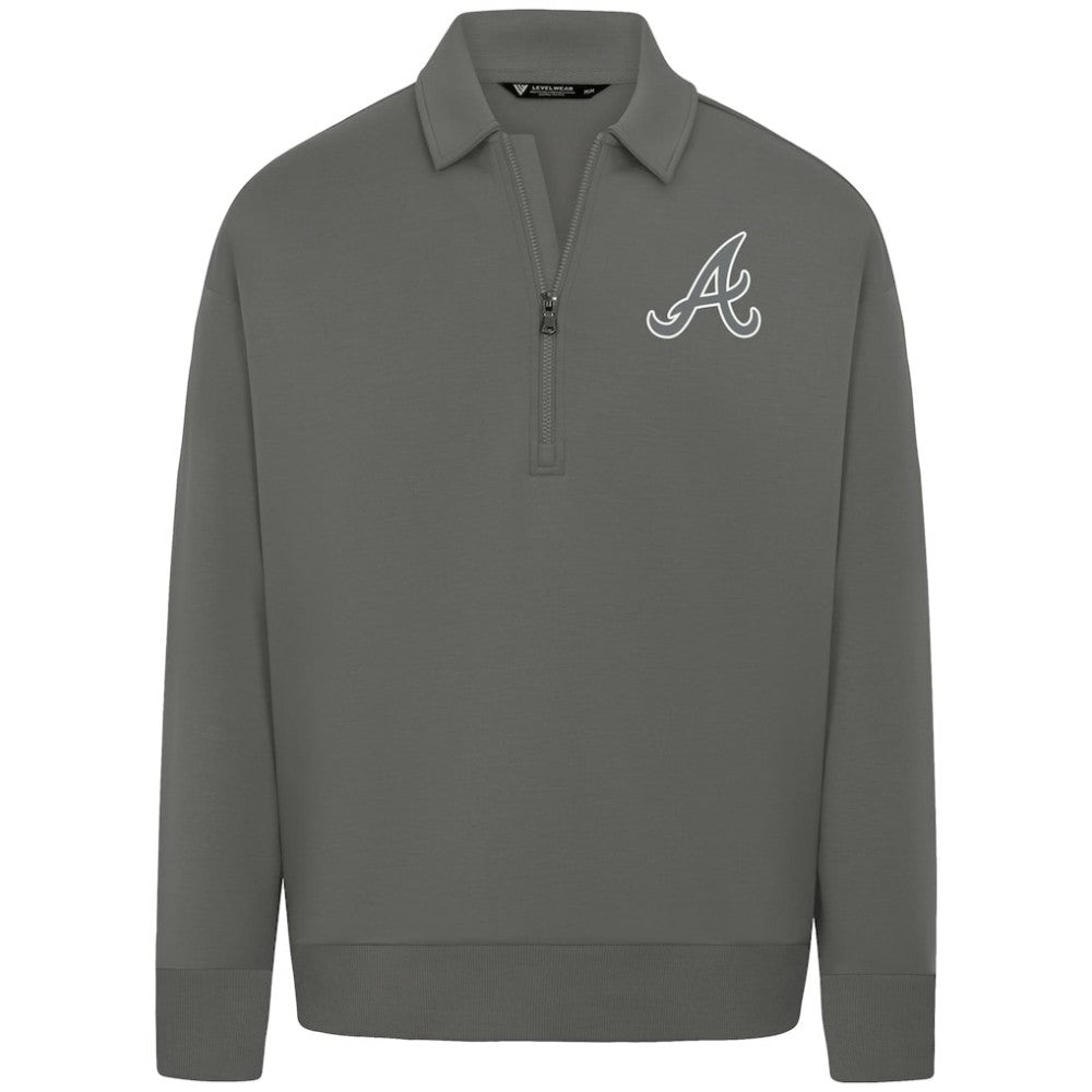 Atlanta Braves Levelwear Women's Canmore Chenille Logo Quarter-Zip Top - MLB Tops