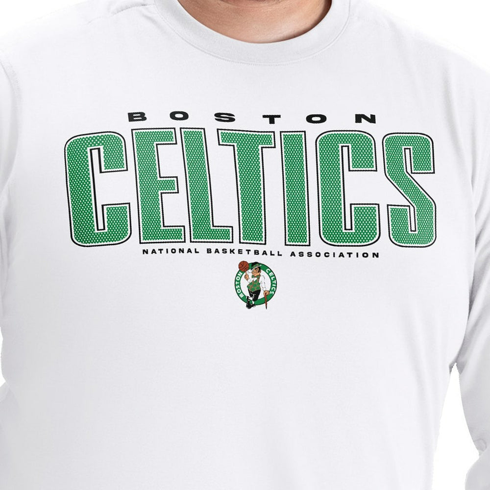 White Boston Celtics G-III Sports by Carl Banks Adaptive Printed Mesh Effect Long Sleeve T-Shirt | NBA