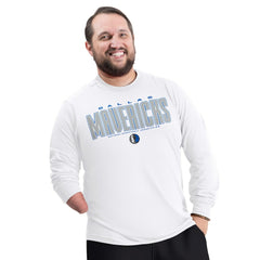 White Dallas Mavericks G-III Sports by Carl Banks Adaptive Printed Mesh Effect Long Sleeve T-Shirt sale | NBA
