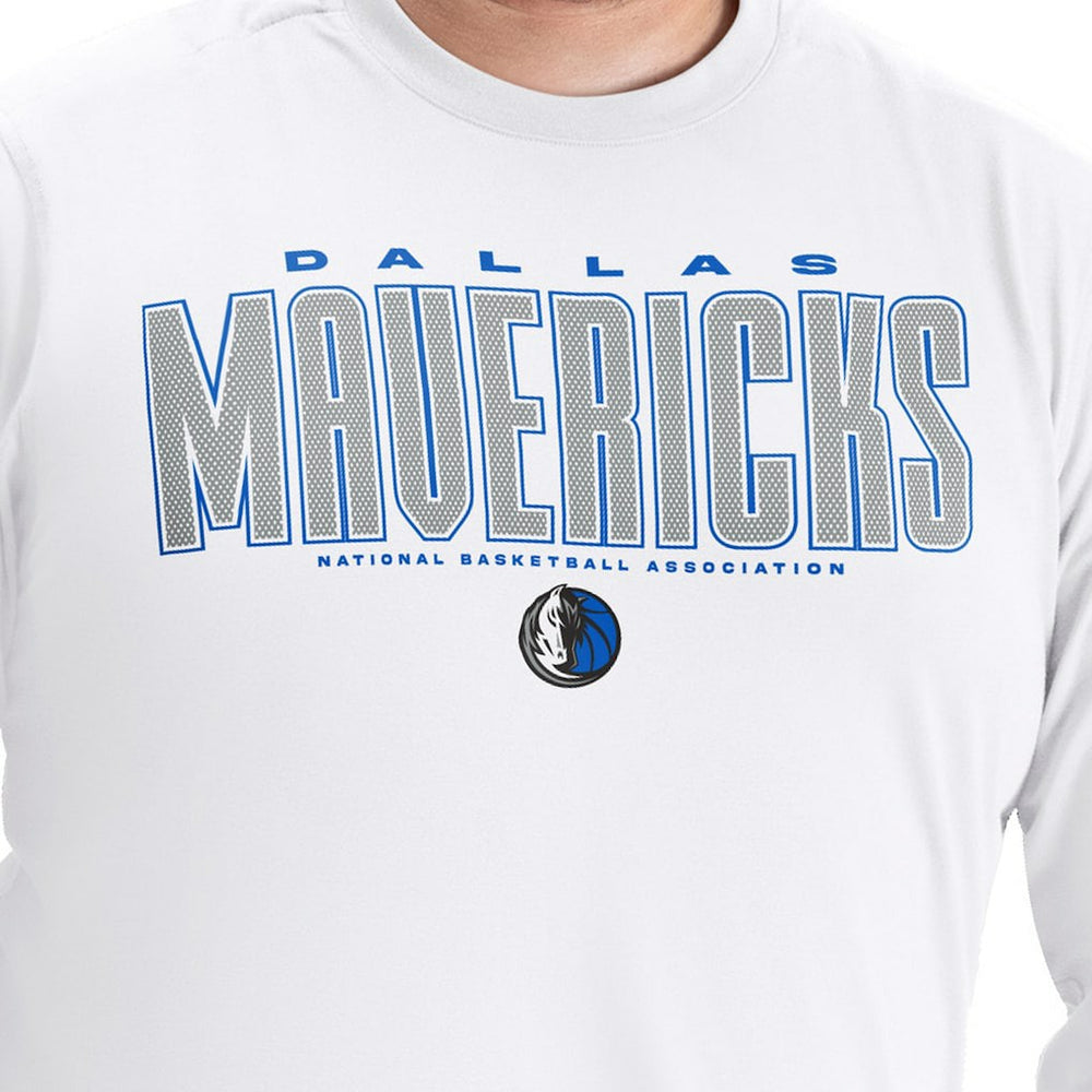 White Dallas Mavericks G-III Sports by Carl Banks Adaptive Printed Mesh Effect Long Sleeve T-Shirt sale | NBA