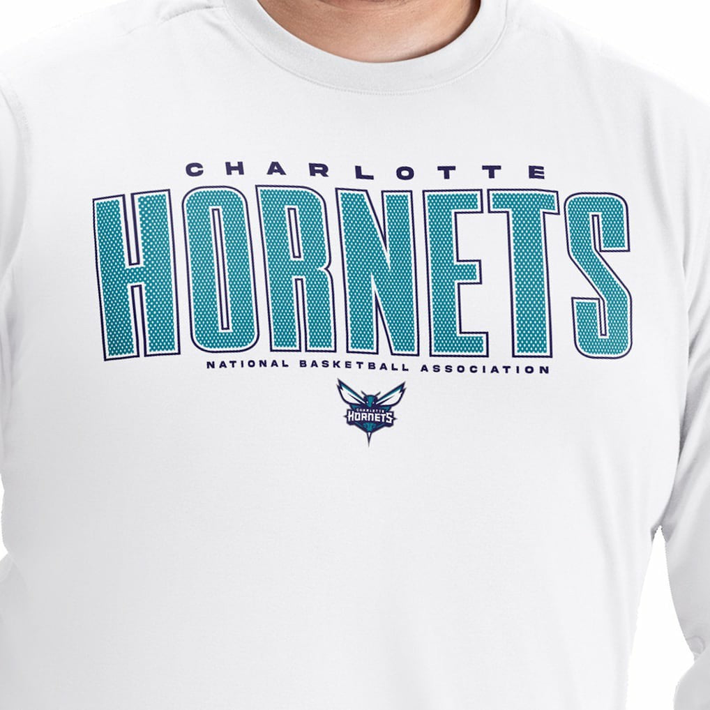 White Charlotte Hornets G-III Sports by Carl Banks Adaptive Printed Mesh Effect Long Sleeve T-Shirt | NBA