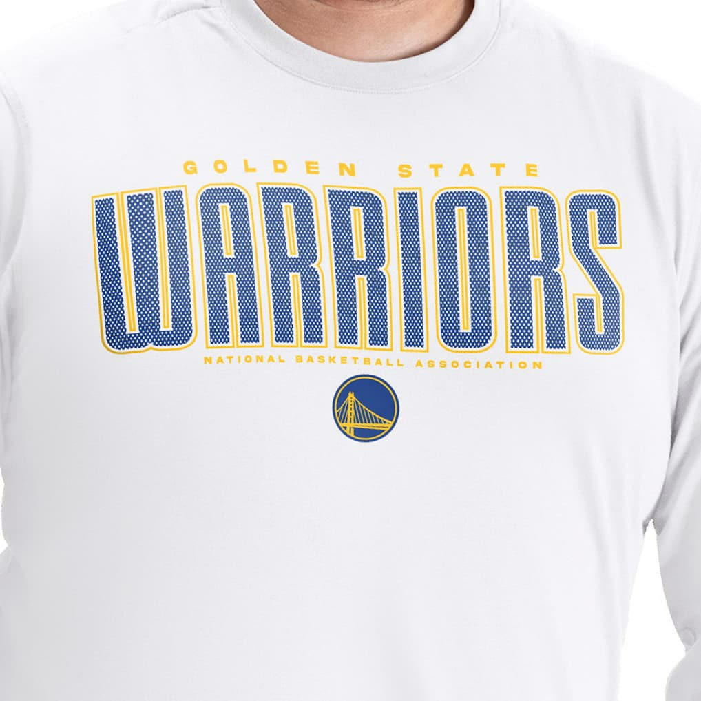 White Golden State Warriors G-III Sports by Carl Banks Adaptive Printed Mesh Effect Long Sleeve T-Shirt sale | NBA