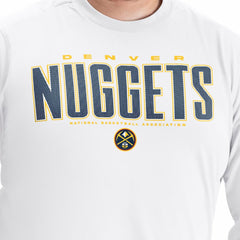 White Denver Nuggets G-III Sports by Carl Banks Adaptive Printed Mesh Effect Long Sleeve T-Shirt sale | NBA