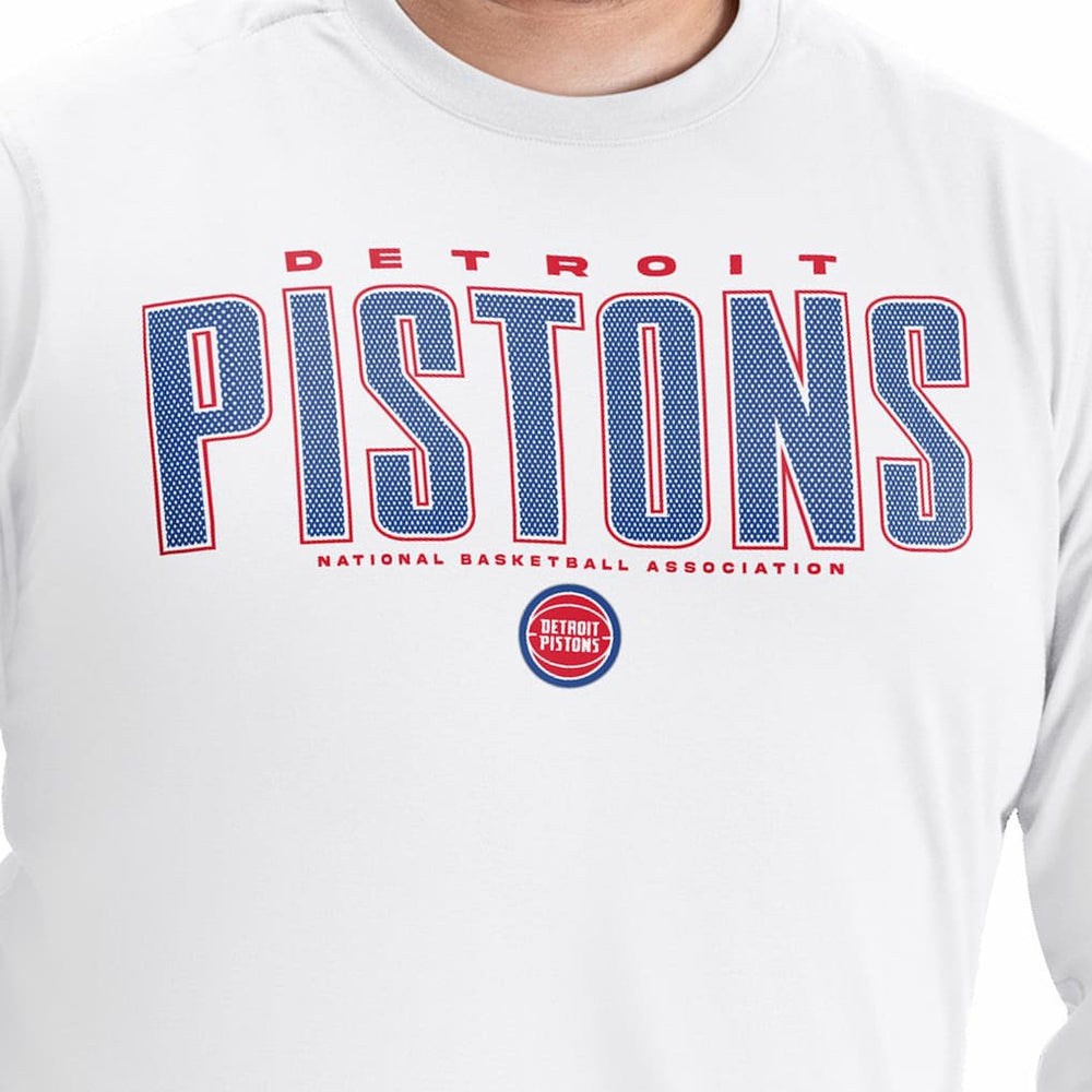 White Detroit Pistons G-III Sports by Carl Banks Adaptive Printed Mesh Effect Long Sleeve T-Shirt sale | NBA