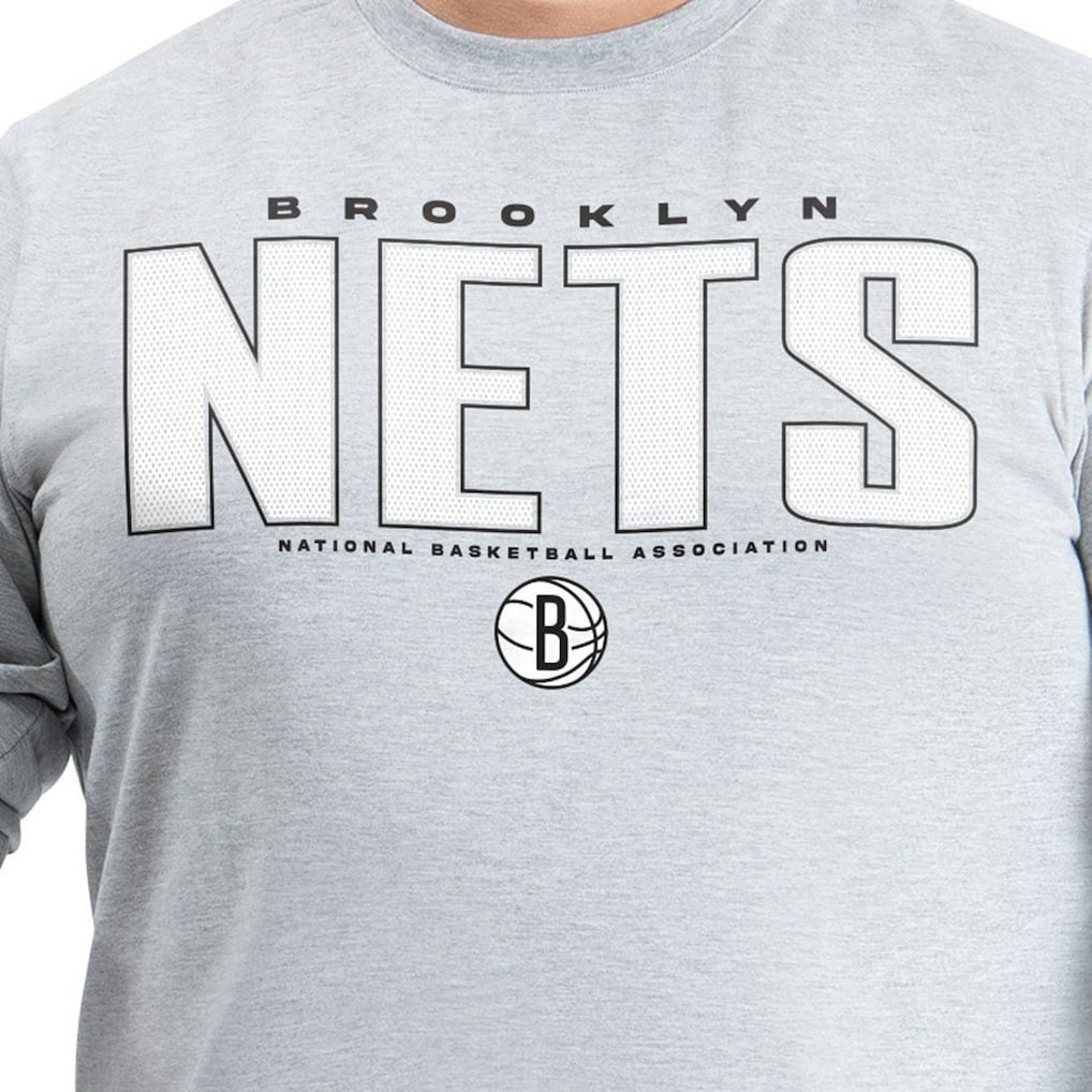 Gray Brooklyn Nets G-III Sports by Carl Banks Adaptive Printed Mesh Effect Long Sleeve T-Shirt | NBA