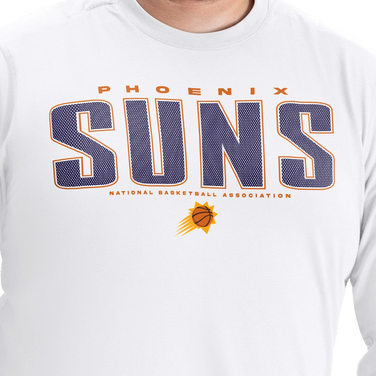 White Phoenix Suns G-III Sports by Carl Banks Adaptive Printed Mesh Effect Long Sleeve T-Shirt | NBA