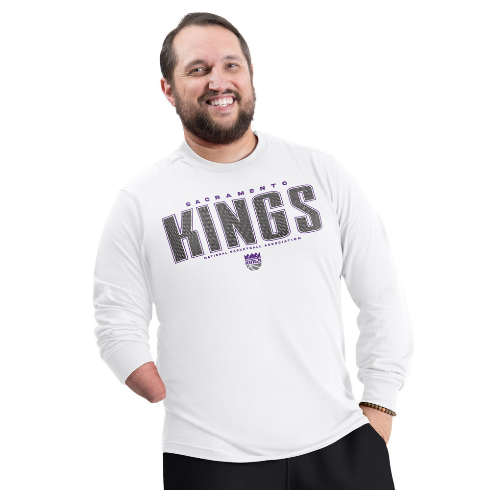 White Sacramento Kings G-III Sports by Carl Banks Adaptive Printed Mesh Effect Long Sleeve T-Shirt | NBA