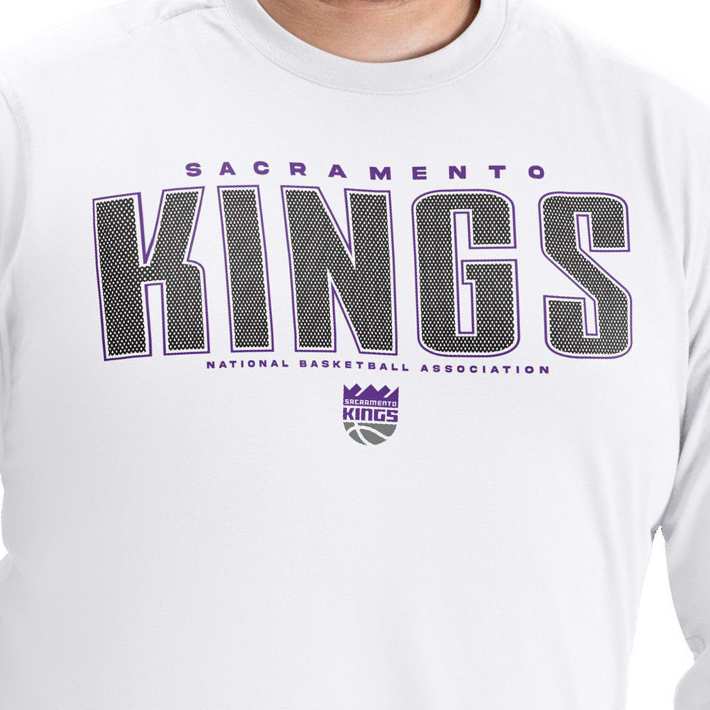 White Sacramento Kings G-III Sports by Carl Banks Adaptive Printed Mesh Effect Long Sleeve T-Shirt | NBA