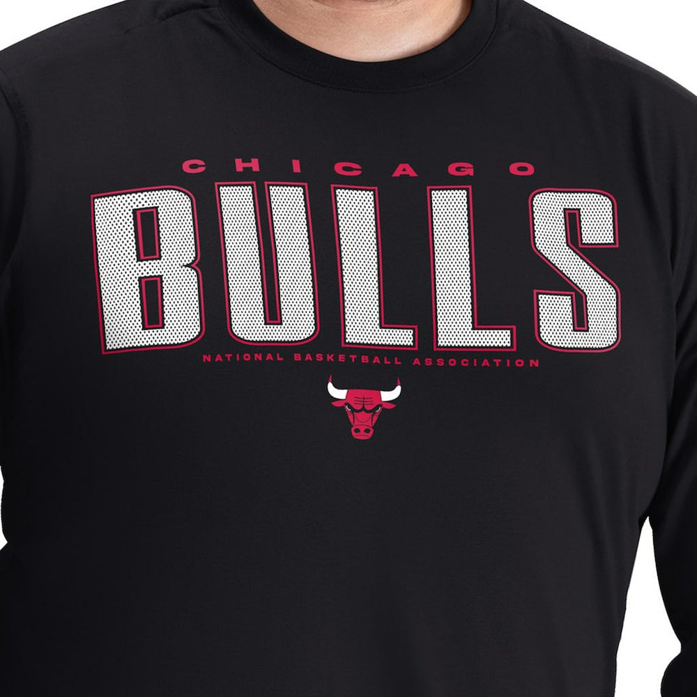 Black Chicago Bulls G-III Sports by Carl Banks Adaptive Printed Mesh Effect Long Sleeve T-Shirt sale | NBA