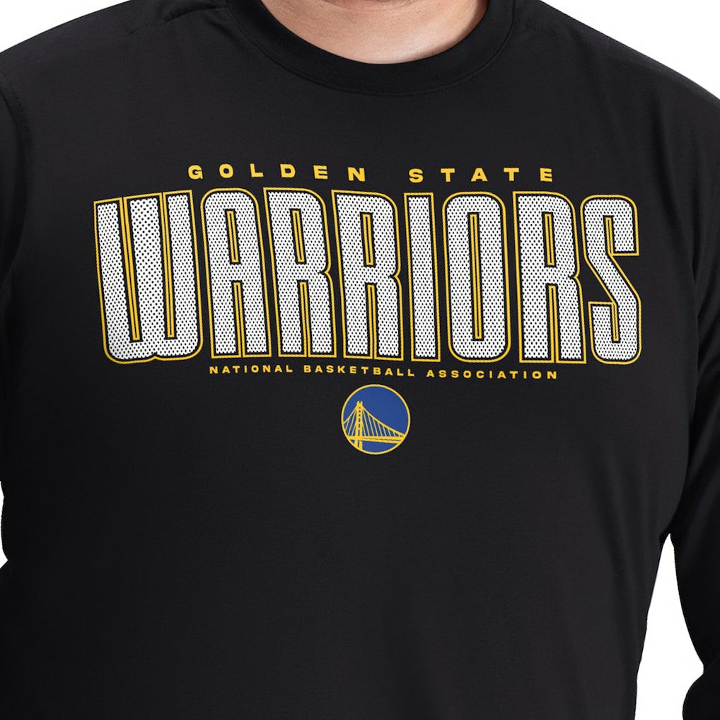 Black Golden State Warriors G-III Sports by Carl Banks Adaptive Printed Mesh Effect Long Sleeve T-Shirt sale | NBA