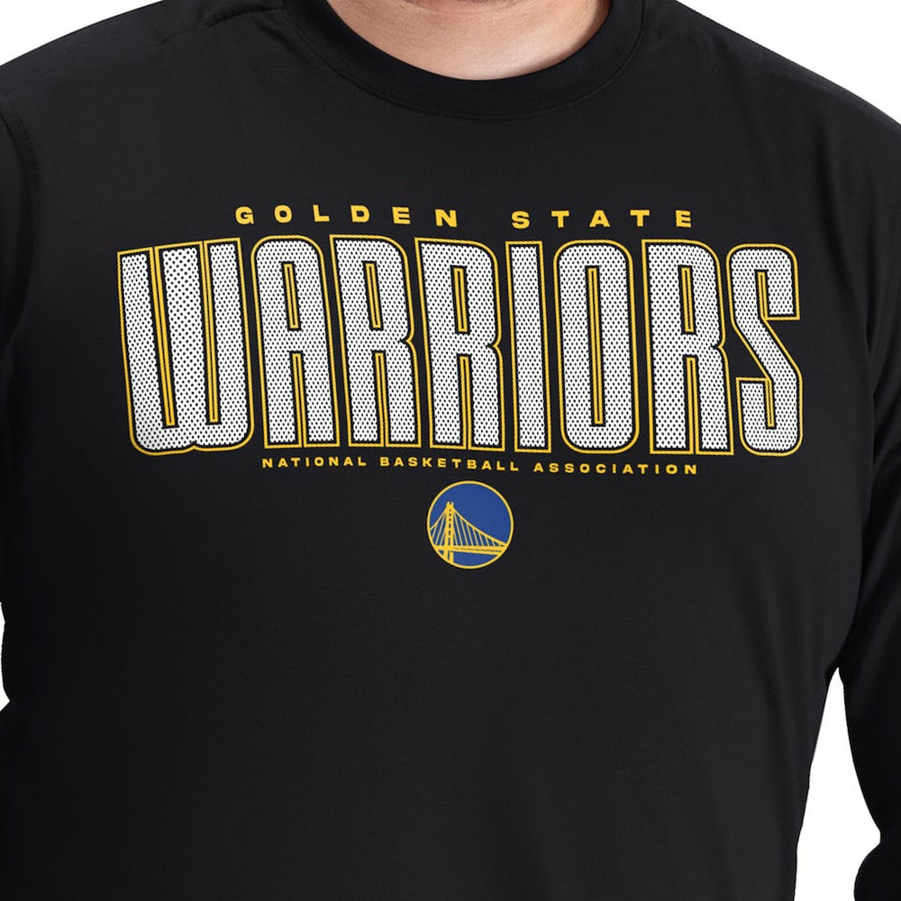 Black Golden State Warriors G-III Sports by Carl Banks Adaptive Printed Mesh Effect Long Sleeve T-Shirt sale | NBA