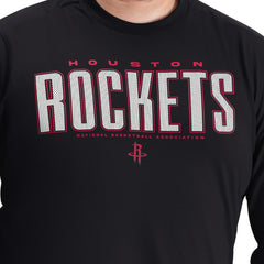 Black Houston Rockets G-III Sports by Carl Banks Adaptive Printed Mesh Effect Long Sleeve T-Shirt | NBA