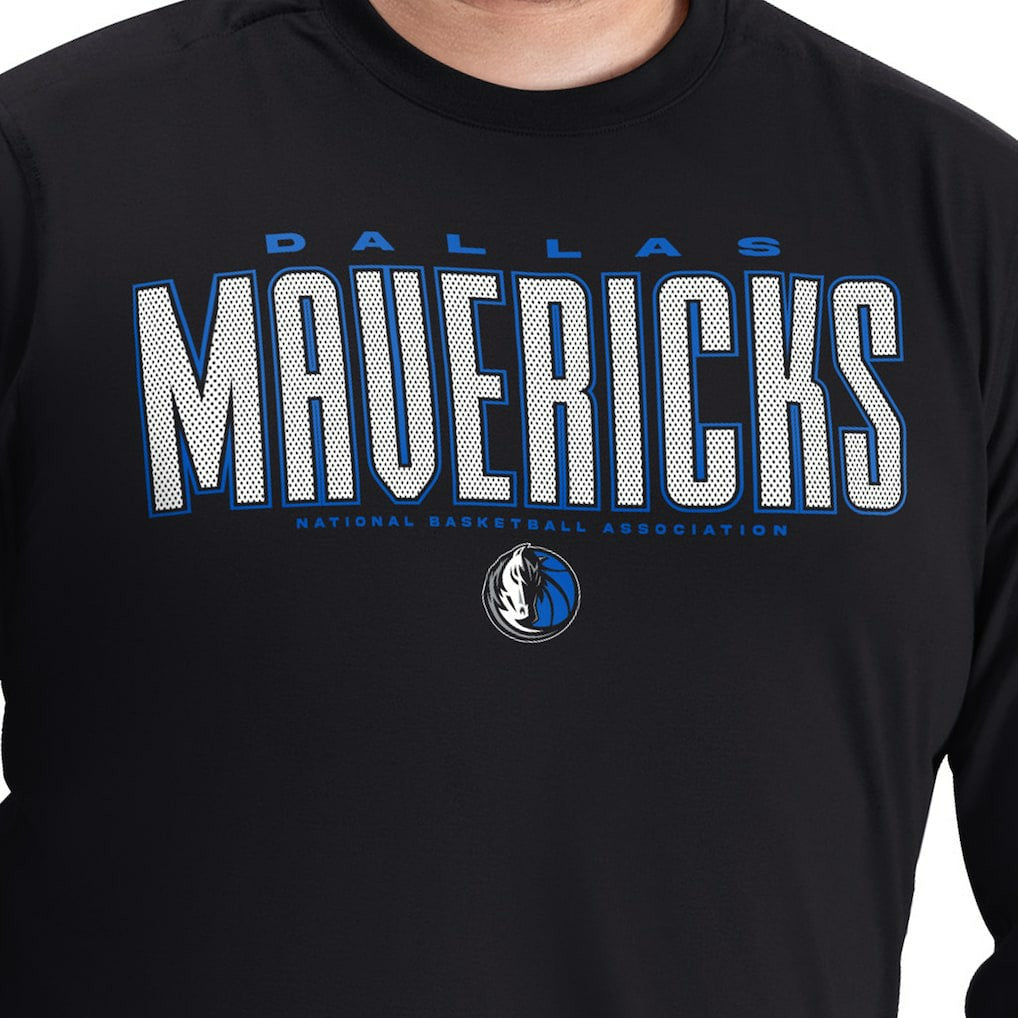Black Dallas Mavericks G-III Sports by Carl Banks Adaptive Printed Mesh Effect Long Sleeve T-Shirt sale | NBA