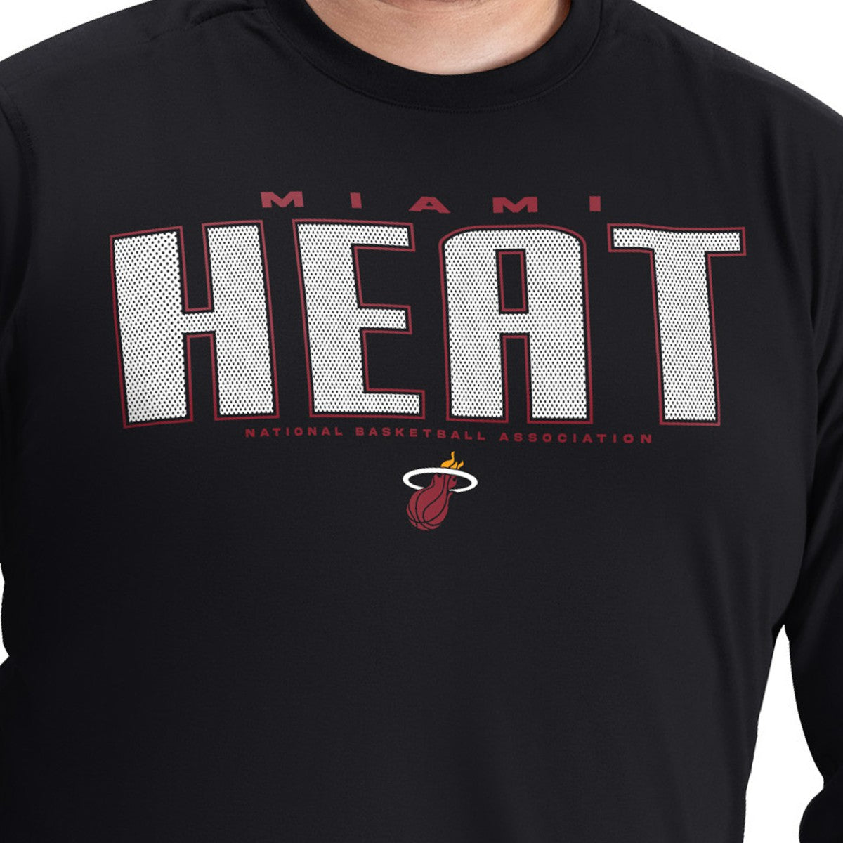 Black Miami Heat G-III Sports by Carl Banks Adaptive Printed Mesh Effect Long Sleeve T-Shirt | NBA