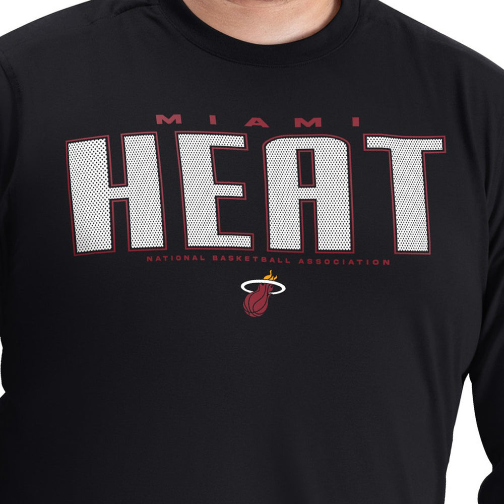 Black Miami Heat G-III Sports by Carl Banks Adaptive Printed Mesh Effect Long Sleeve T-Shirt | NBA