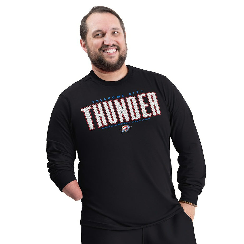 Black Oklahoma City Thunder G-III Sports by Carl Banks Adaptive Printed Mesh Effect Long Sleeve T-Shirt | NBA