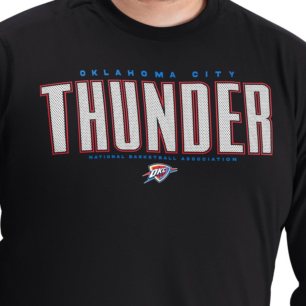 Black Oklahoma City Thunder G-III Sports by Carl Banks Adaptive Printed Mesh Effect Long Sleeve T-Shirt | NBA